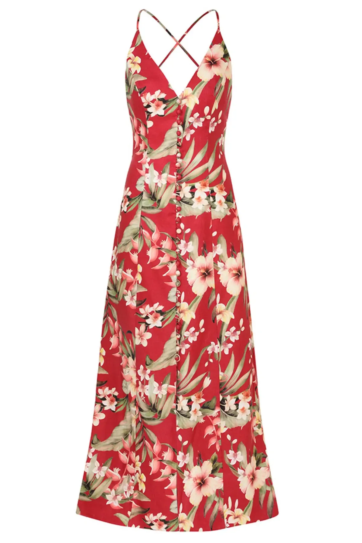 Zimmermann Lexi Slip Dress Red Palm Size 2 / AU 12 - Image 4
