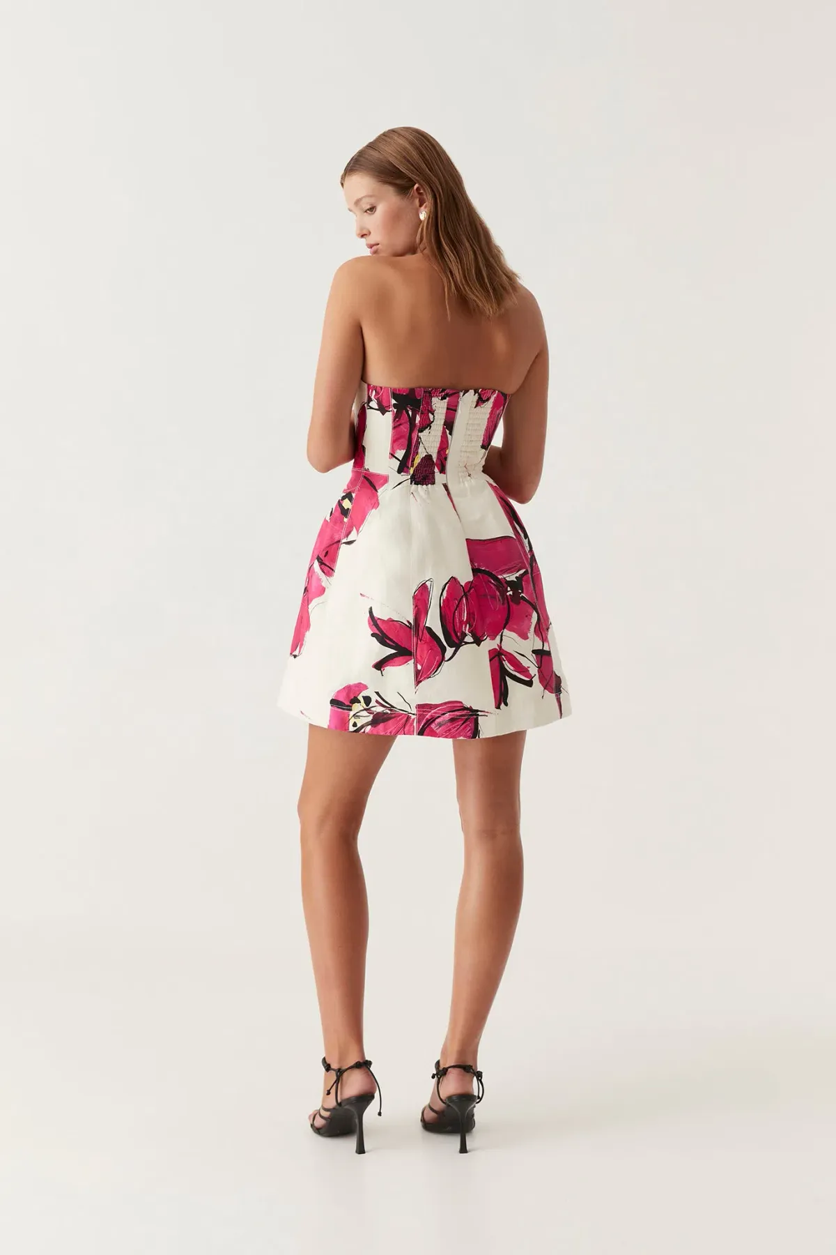 Aje Baret Strapless Mini Dress in Falling Florals Size AU 6 - Image 2