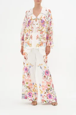 Camilla Spider Girl Blouson Blouse With Neck Tie Floral One Size for rent on The Volte - image 1