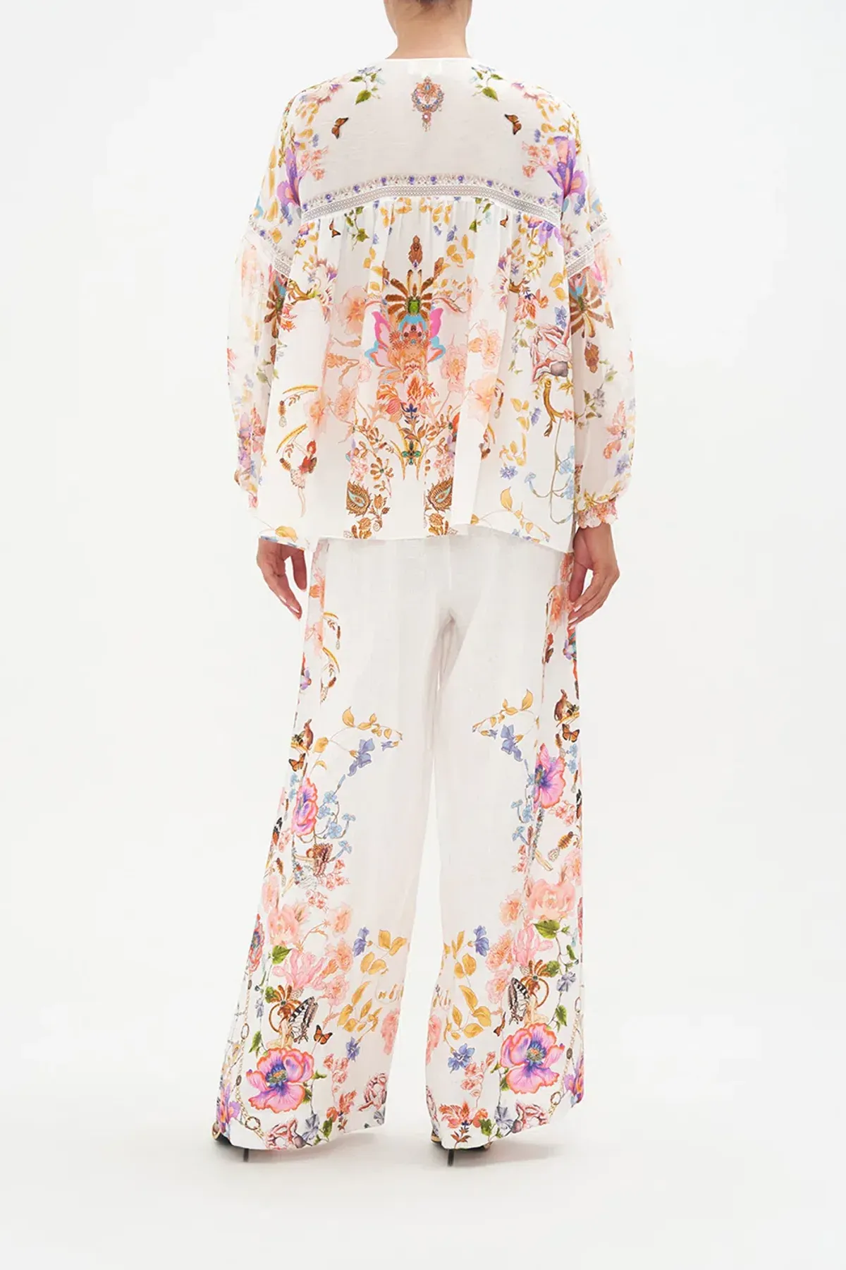 Camilla Spider Girl Blouson Blouse With Neck Tie Floral One Size - Image 2