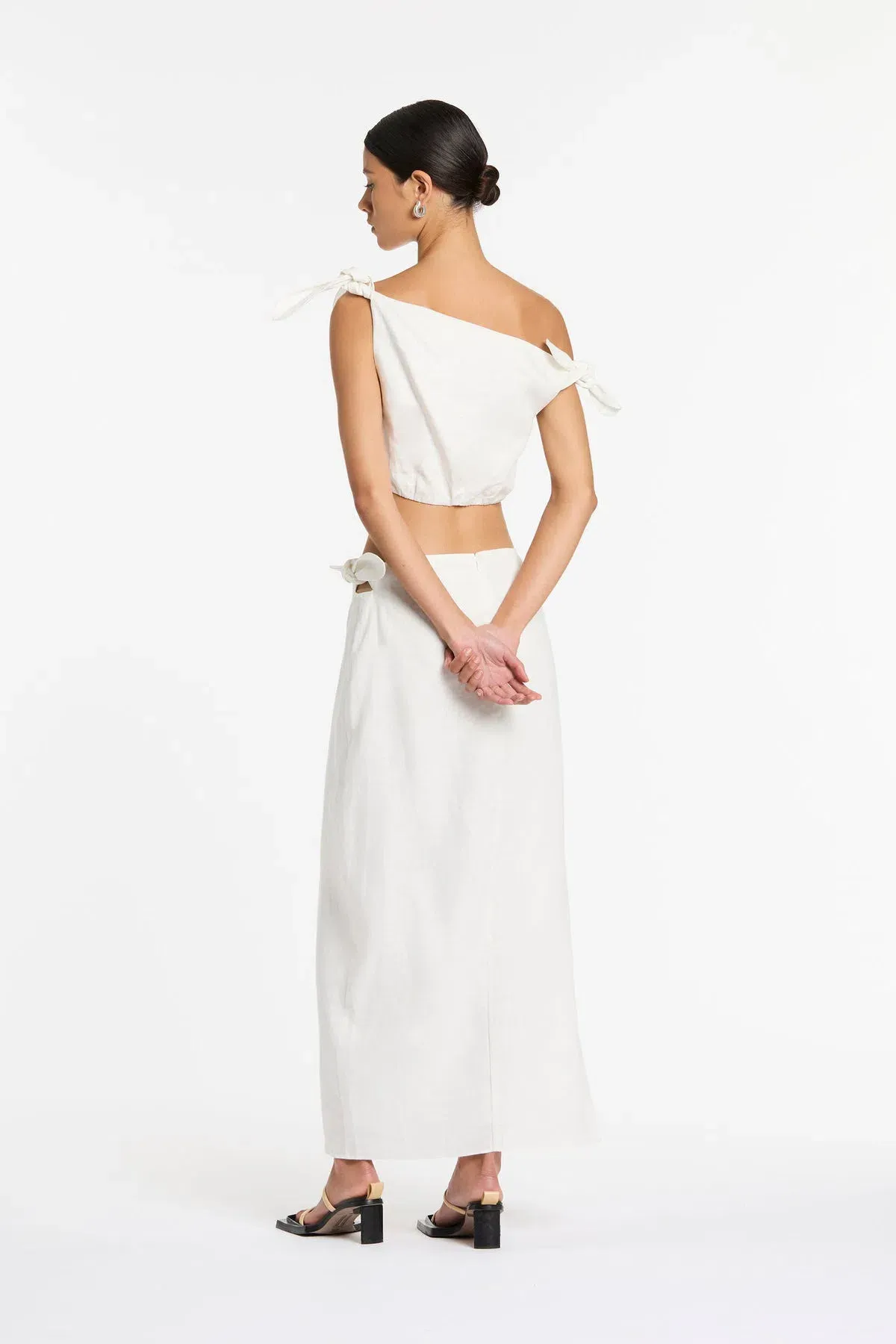 Sir The Label Bettina Tie Crop & Midi Skirt Set Ivory Size 4 / AU 14  - Image 2