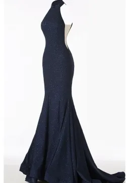 Jovani 55185 High Neck Formal Dress in Navy Size S / AU 8 for rent on The Volte - image 3