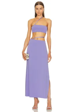 Bec & Bridge Zadie Crop Top & Strap Maxki Skirt Set Grape Purple Size 8 for rent on The Volte - image 4