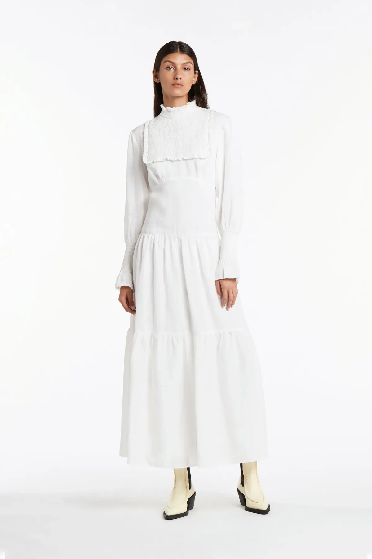 Sir The Label Diana Smocked Gown Ivory Size 1/AU 8 - Image 1