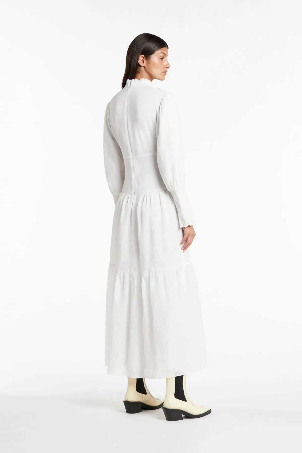 Sir The Label Diana Smocked Gown Ivory Size 1/AU 8 - Image 4