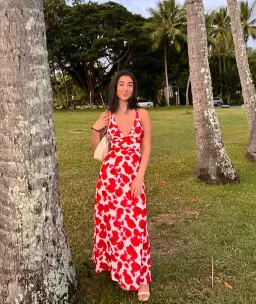 Kookai Bonita Vee Dress Red Floral Size XS / AU 6 for rent on The Volte - image 1