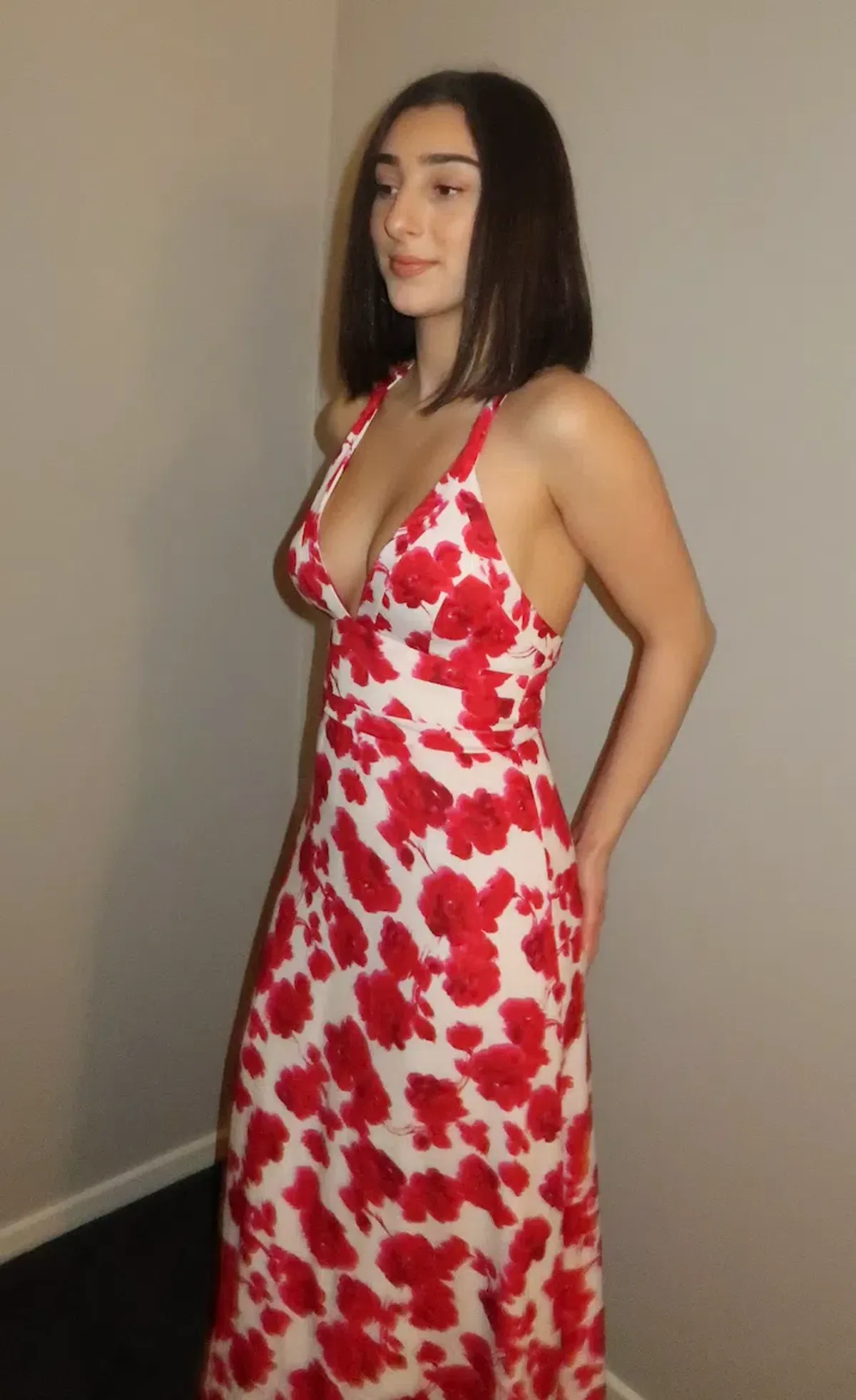 Kookai Bonita Vee Dress Red Floral Size XS / AU 6 - Image 3