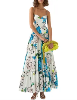 AJE BOTANICAL TIERED MAXI DRESS COOL CAMELIA BLUE FLORAL SIZE AU 8 for rent on The Volte - image 1
