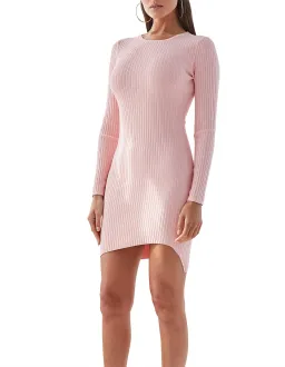 By Johnny Double Rib Long Sleeve Mini Dress Pink Size M / AU 10 for rent on The Volte - image 2