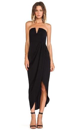 Shona Joy V Bustier Dress Black for rent on The Volte - image 1