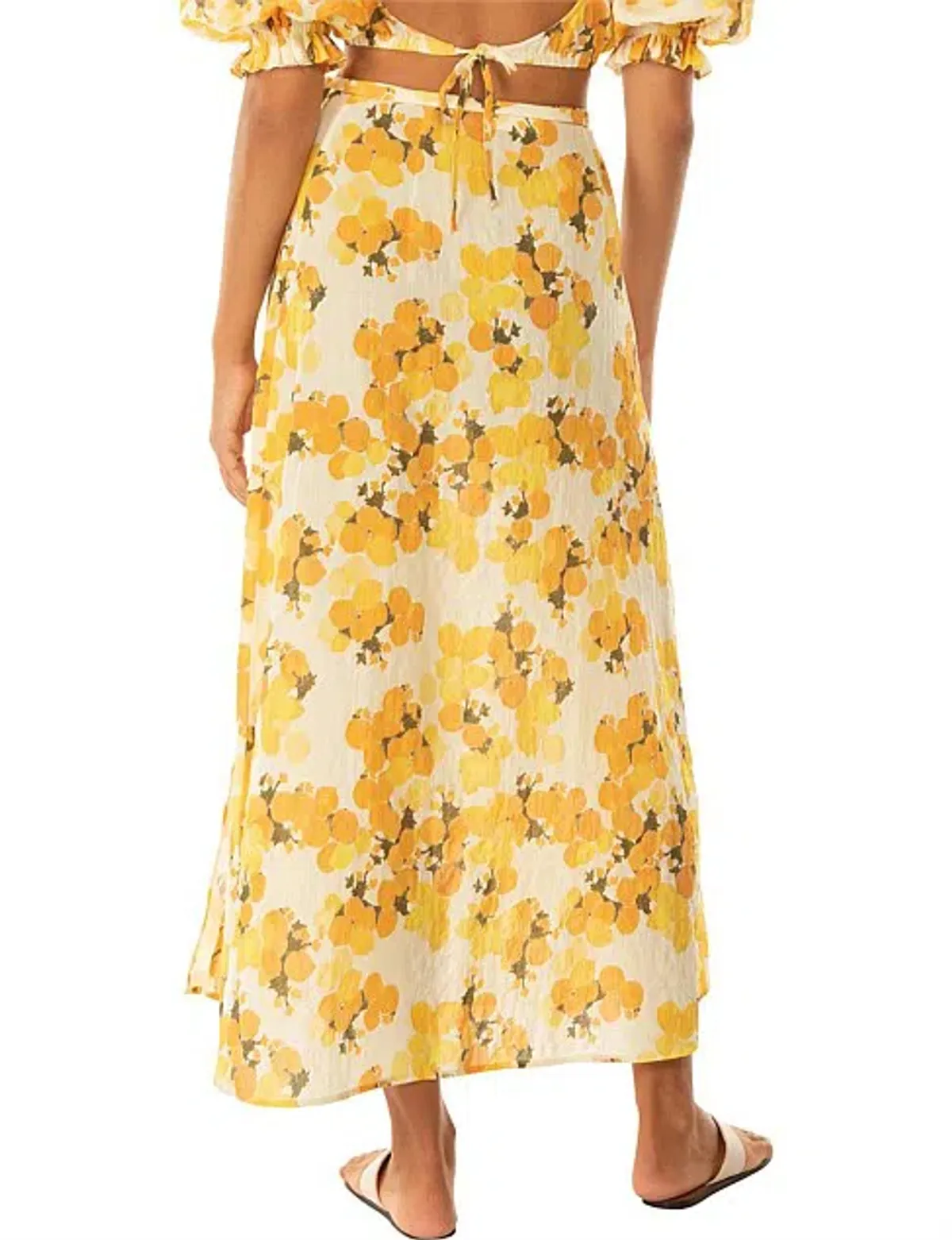 Peony Vacation Crop Top and Wrap Skirt Set Citrus Size AU 6 - Image 5