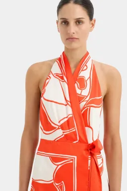 Sir the Label Ramona Wrap Halter Mini Dress Mariposa Lily Size 6 for rent on The Volte - image 6