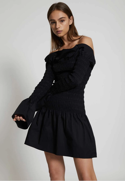 Dion Lee Shirred Mini Dress Black Size 8 for rent on The Volte - image 2