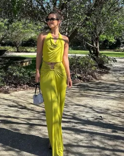 Natalie Rolt Esme Crop and Skirt Set Chartreuse Size 8 for rent on The Volte - image 1