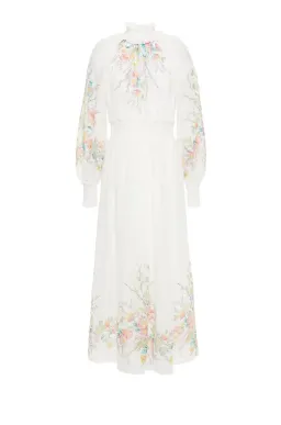 Zimmermann Zinnia Shirred Waist Long Dress Floral Size 1/Au 10  for rent on The Volte - image 2