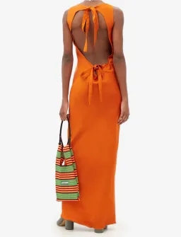 Marques Almeida Orange Backless Dress Orange Size 12  for rent on The Volte - image 2