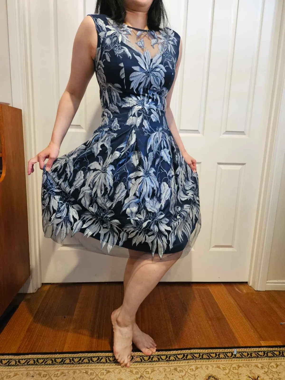 Anthea Crawford Blue Floral Dress Floral Size 10  - Image 2