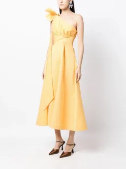 Rachel Gilbert Emiliano Midi Dress Lemondrop Size 2 / AU 10 for rent on The Volte - image 2