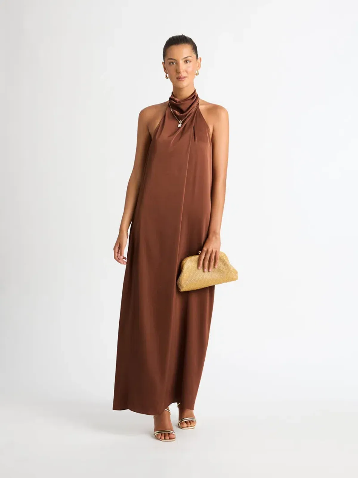 Sheike Destiny Maxi Dress Brown Size 10 - Image 1