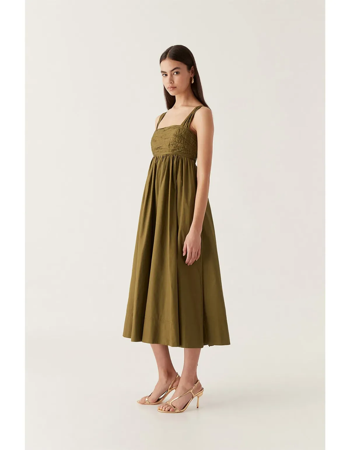 Aje Nova Tie Back Midi Dress Green Size 10 - Image 2