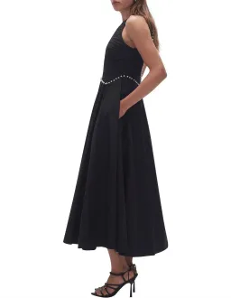 Aje Florence Pearl Trim Midi Dress Black Size 10 for rent on The Volte - image 2