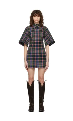 Ganni Seersucker Check Dress Print Size 8 for rent on The Volte - image 2