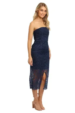 Nicholas Geo Lace Midi Dress Navy Size 6 for rent on The Volte - image 2