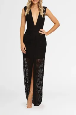 Nicholas Diamond Lace Gown in Black Size 8 for rent on The Volte - image 1