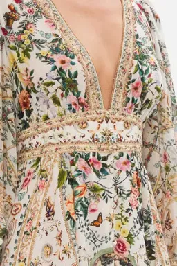 Camilla Renaissance Romance Long Button Front Dress Floral Size 12  for rent on The Volte - image 3