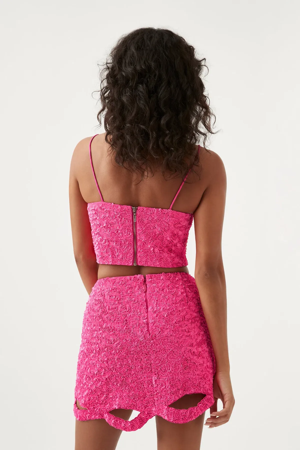 Aje Catara Skirt and Evelyn Crop Top Pink Size XXS/Au 4  - Image 3