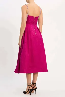 Rebecca Vallance Cynthia Midi Dress Fuchsia Pink Size 14  for rent on The Volte - image 4