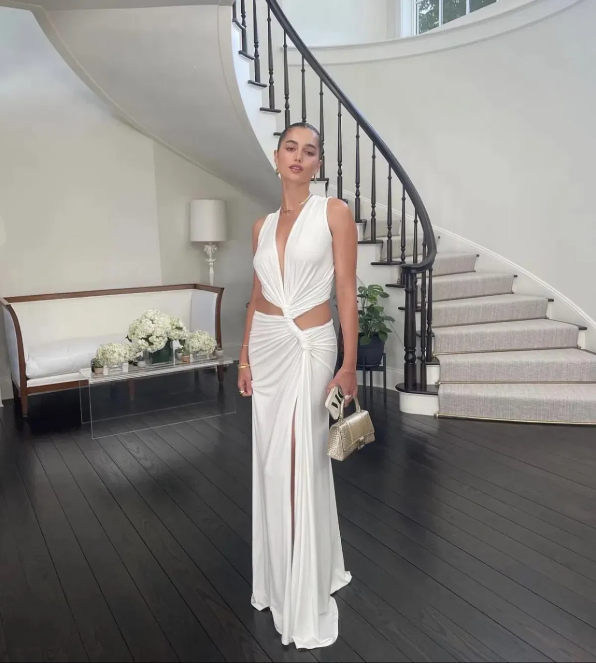 Sid Neigum Triple Loop Dress White Size 10 - Image 1