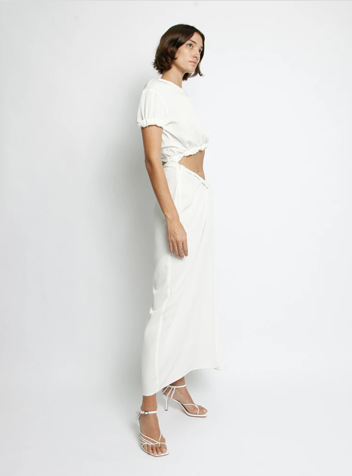 Christopher Esber Rolled T-Shirt Dress White Size 8 - Image 4