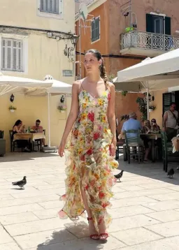 Menti Santorini Baroque Flower Maxi Dress Multi Floral Size S / AU 8 for rent on The Volte - image 1