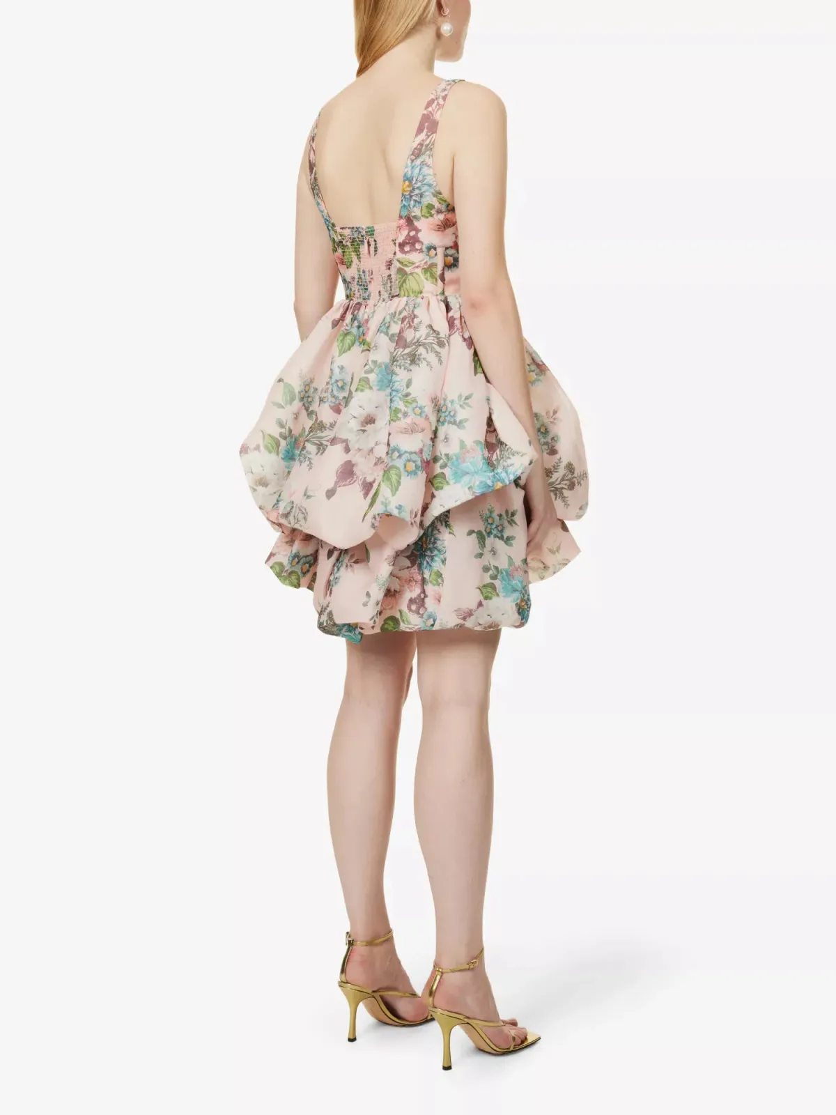 Zimmermann Matchmaker Drape Mini Dress Pink Barkcloth Floral Size 0 / AU 8 - Image 3