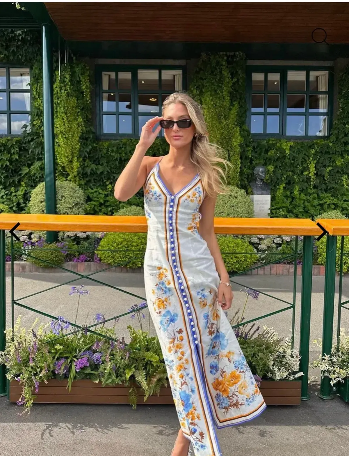 Zimmermann Halcyon Slip Midi Dress Orange Blue Floral Size 0 / AU 8 - Image 4