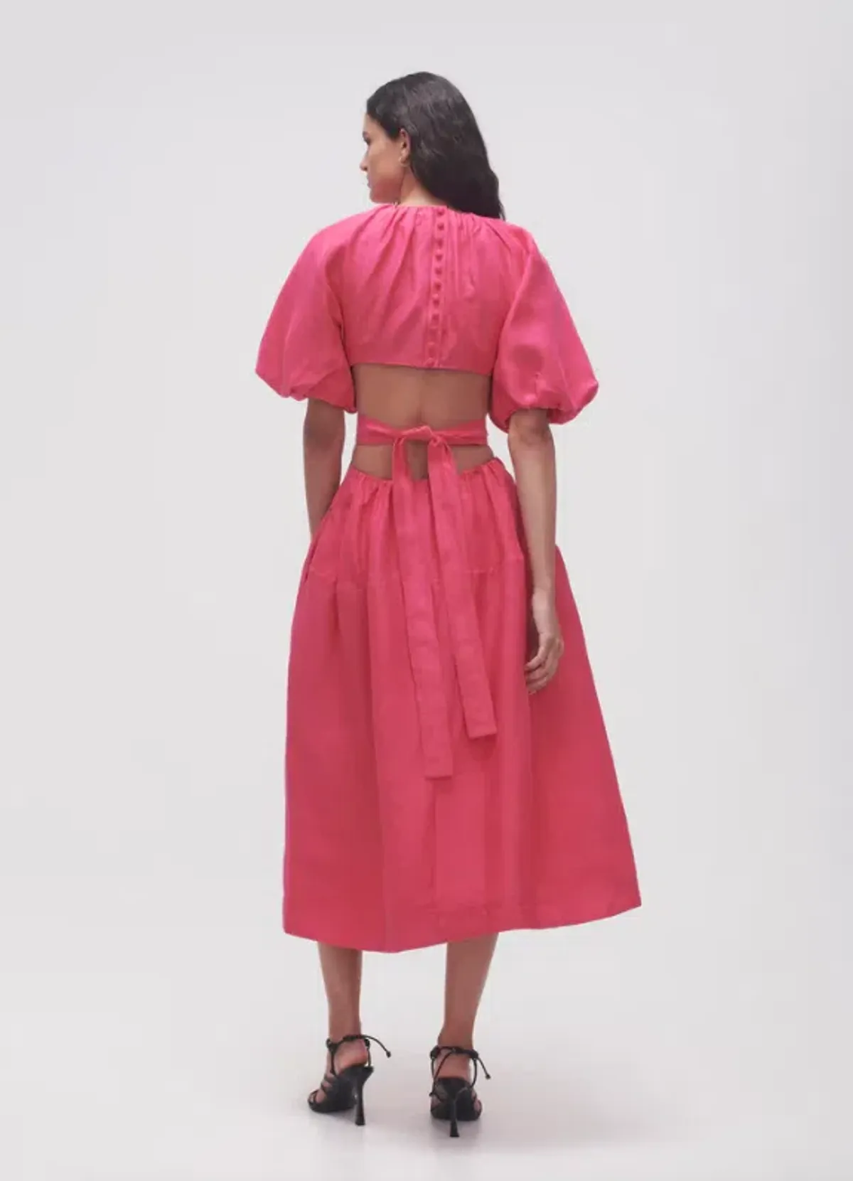 Aje Mimosa Cutout Midi Dress Hot Pink Size 16 - Image 3