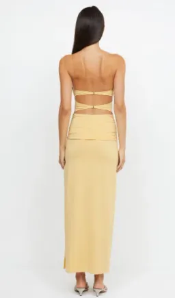 Bec & Bridge Montana Twist Maxi Dress Yellow Size 8 for rent on The Volte - image 2