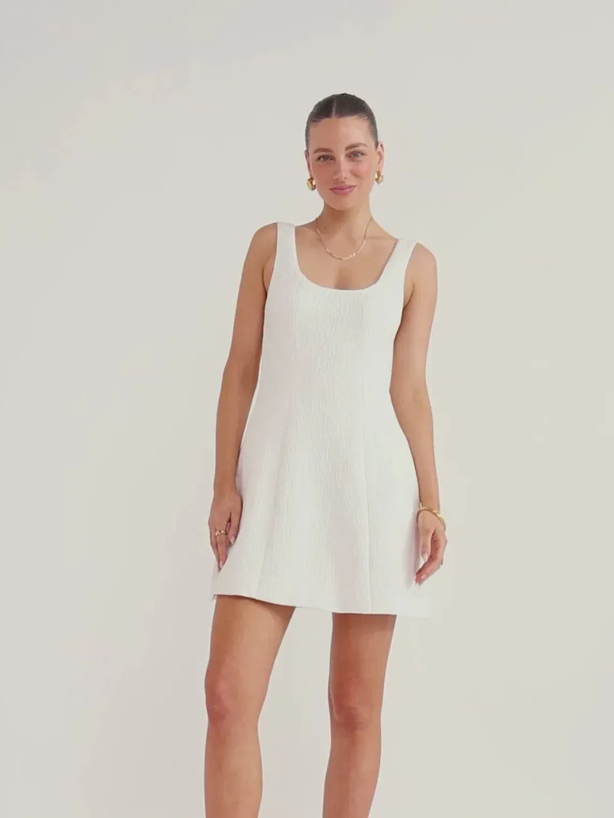 Anna Quan Riona Mini Dress Cream Size 8 - Image 4