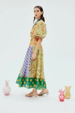 Alemais - Finn Shirt Dress Print Multi - Size 12 for rent on The Volte - image 2