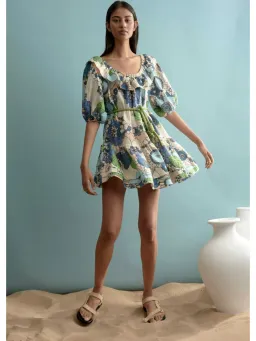 Alemais Farrah Ruffle Off Shoulder Dress Print Size AU 10 for rent on The Volte - image 1