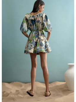 Alemais Farrah Ruffle Off Shoulder Dress Print Size AU 10 for rent on The Volte - image 3