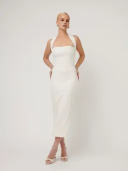 Effie Kats Meline Midi Dress White Size S/ AU 8 for rent on The Volte - image 1