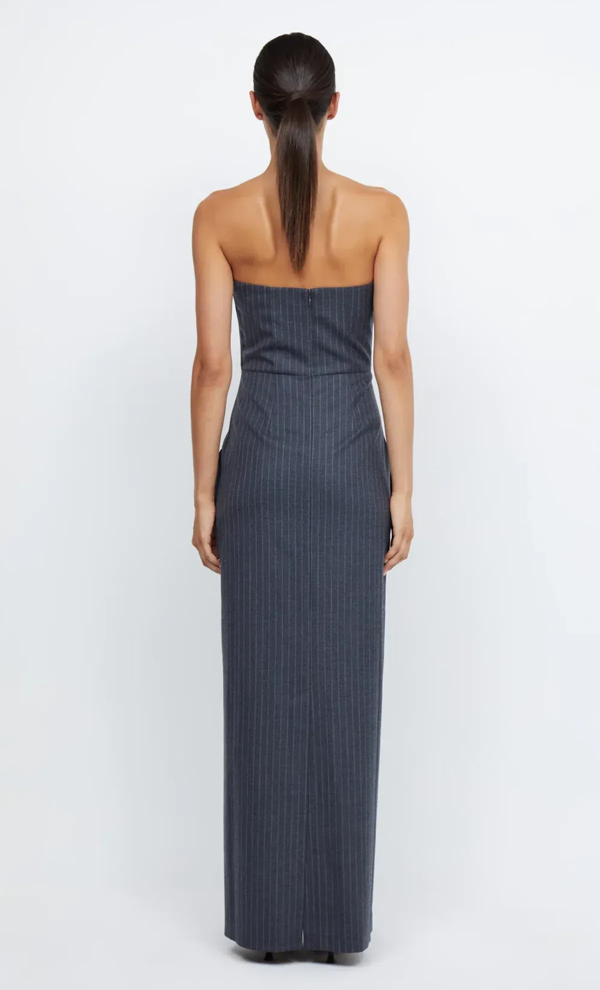 Bec & Bridge Pine Strapless Maxi Dress Charcoal Print Size 8 - Image 2