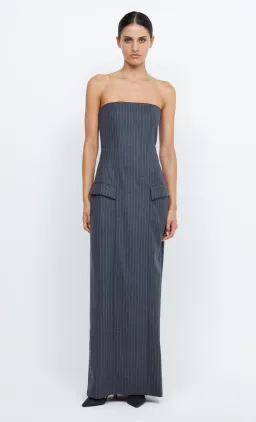 Bec & Bridge Pine Strapless Maxi Dress Charcoal Print Size 8 for rent on The Volte - image 1