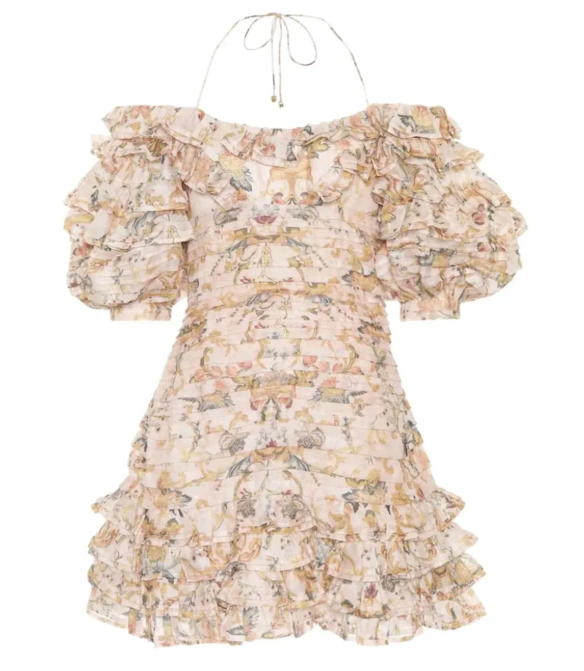 Zimmerman Painted Heart Folds Dress Peach Tapestry Size 8 - Image 4