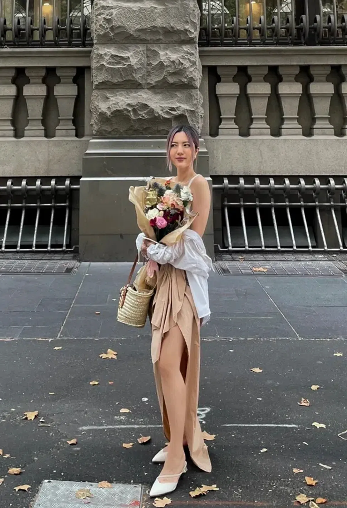 Andrea Iyamah Halima Wrap Poplin Maxi Skirt Beige Size XS / AU 6 - Image 4