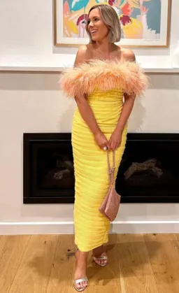 Rachel Gilbert Zion Midi Dress Yellow Size 10  for rent on The Volte - image 2