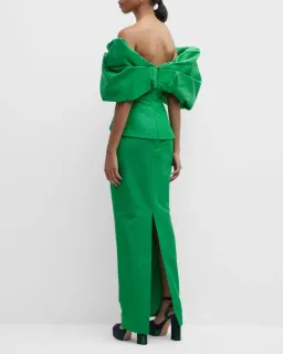 Rachel Gilbert Xavier Gown Green Size 8  for rent on The Volte - image 2