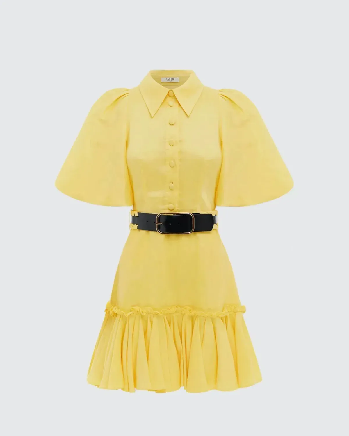 Leo Lin Sophie Bishop Sleeve Mini Dress Yellow Size 10 - Image 1